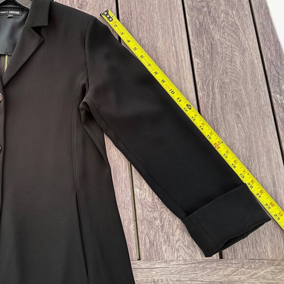 GEN by Figen Özdenak Womens Knee Length Black Flowy Jacket Gold Zip Detail EU 44 - Picture 6 of 7